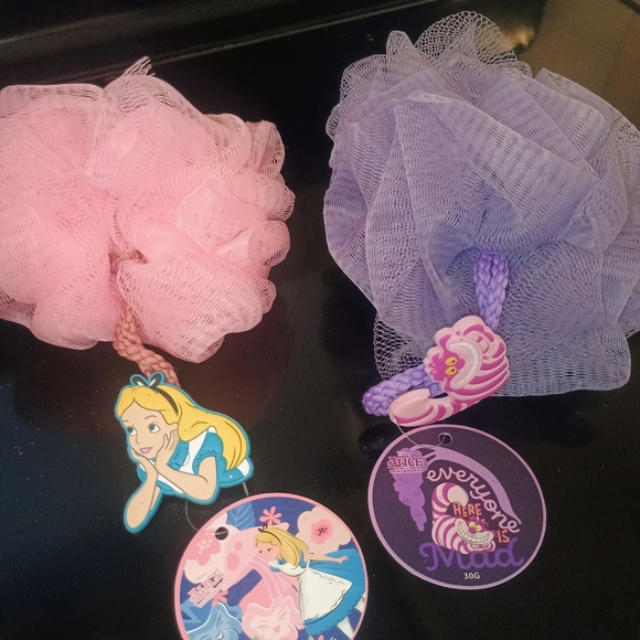 Disney Other - Disney Pink and Purple Bath Pouf Set Alice In Wonderland